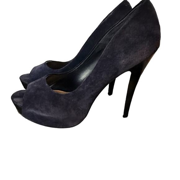 Marco Santi Navy Suede Peep Toe Stiletto Heels, size 9.5 - Picture 8 of 9